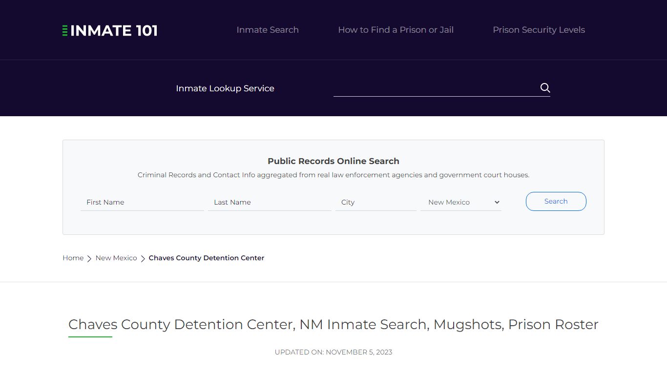 Chaves County Detention Center, NM Inmate Search, Mugshots, Prison ...