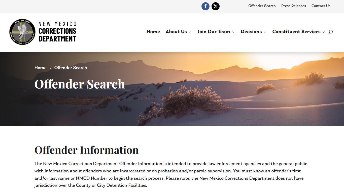 Offender Search | NM Corrections Department - New Mexico